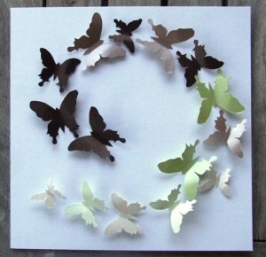 Almond Tree Frames green butterflies