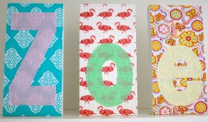 Material letters on canvas